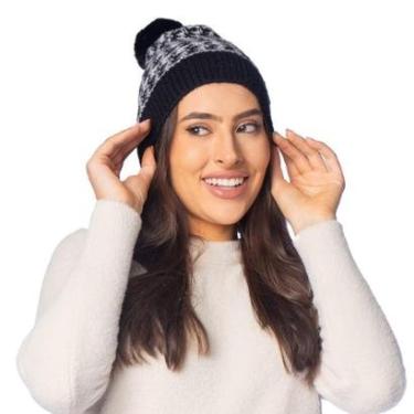 Imagem de Touca Feminina Biamar Tricot Pompom Bege/Caramelo-Feminino