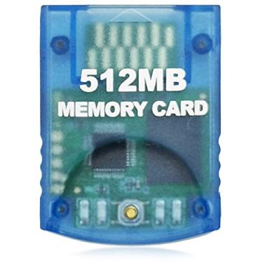 Imagem de Hyamass Cartão de memória Gamecube de alta velocidade de 512 MB (8192 blocos), cartão de memória de jogo compatível com kits de acessórios de console Nintendo Gamecube e Wii - Azul