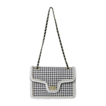 Imagem de Huwzder Bolsas transversais de palha para mulheres, bolsas de ombro de verão, bolsas de mão de praia para férias, Preto