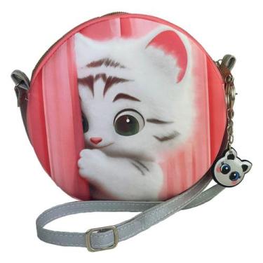 Imagem de Bolsa Infantil Menina Criança Gatinho Redonda Magicc MI-227