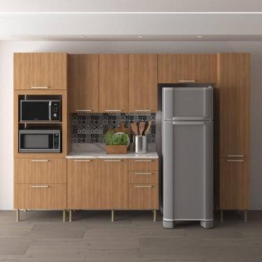 Imagem de Cozinha Freijó 320cm 6 Peças, 9 Portas e 5 Gavetas Freijó