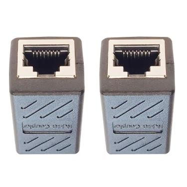 Imagem de FENGHAISHUN Acoplador adaptador fêmea RJ45 reto RJ45 conector de rede modular de 8 pinos extensor fêmea para fêmea para cabo Ethernet Cat7/Cat6/Cat5e/Cat5 2 peças