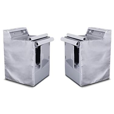 Imagem de AKEfit Pacote com 2 capas para máquina de lavar, capa para lavar/secar para carga superior e frontal impermeável, à prova de poeira, protetor solar W29"D28" H43"