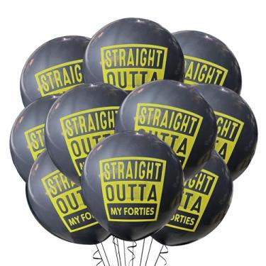 Imagem de Straight Outta My 40s Latex Balloons 12 Count, Turning 50 Balloons, 50th Birthday Party, Looks Whos 50 AF, 12 Inch Standard Size, Over the Hill