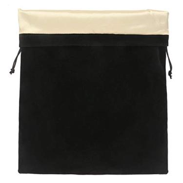 Imagem de Segbeauty – Bolsa de armazenamento para secadora de cabelo de 30 x 40 cm, bolsa de armazenamento forrada de cetim com cordão, organizador de bolsa de veludo para difusor, alisadores, roupas, Preto