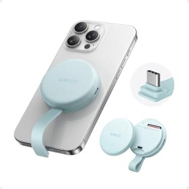 Imagem de Adaptador Anker USB-C MagGo, leitor de cartão SD para iPhone 16/15, leitor de cartão de memória magnético portátil com cabo integrado, slot para SD e TF, transferência máxima de dados de 312 MB/s para