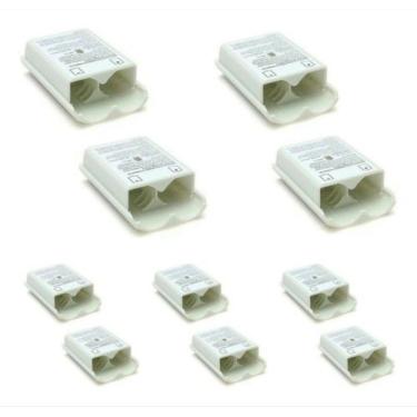 Imagem de Suporte Pilhas Controle Xbox 360 Wireless Branca - Kit 10