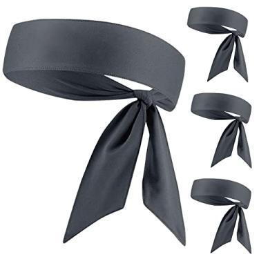 Imagem de JHYWELL Gravata cinza que absorve o suor, tênis, basquete, corrida, karatê, treino de ninja, faixa de cabeça de artes marciais para todos os gêneros, atletas, entusiastas de fitness, participantes de