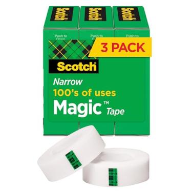 Imagem de Fita m gica Scotch 810H3, n cleo de 2,5 cm, 1/2 polegadas x 1296 polegadas, 3/PK, transparente