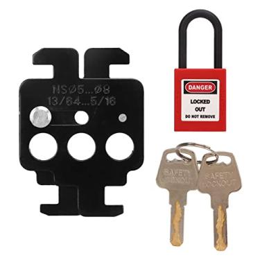 Imagem de MCB Lockout Tagout Bloqueio do disjuntor de aço 38 mm Nylack Nylon Padlock para Schneider Disjuntores Manutenção de Manutenção de Equipamento Gerenciamento de Enterprise