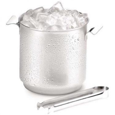 Imagem de Balde Para Gelo Com Pinça Forma Bartender Em Aço Inox - 3 L Inox