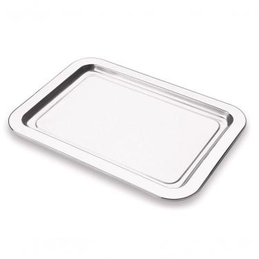 Imagem de Bandeja Inox Multiuso Servir Café Organizador 25x34 Cm Casa Organização Multiuso Bar Decorativo