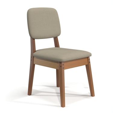 Imagem de Kit Com 2 Cadeiras Para Sala De Jantar Paris Linho Areia Escuro