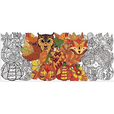 Imagem de BZaber Pôster gigante para colorir mandala de outono jumbo pôster gigante para crianças adultos mandala flor decoração de parede gigante papel de colorir para crianças adolescentes adultos decoração de casa material escolar