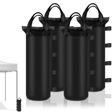 Imagem de PEASUG 4 Sacos De Areia Para Peso, Pernas Cobertura Resistentes, Pesos Extragrandes Barracas Pop-Up, Gazebo Abrigo Solar Externo, Guarda-Sol - Preto, 6" X 20", Sem