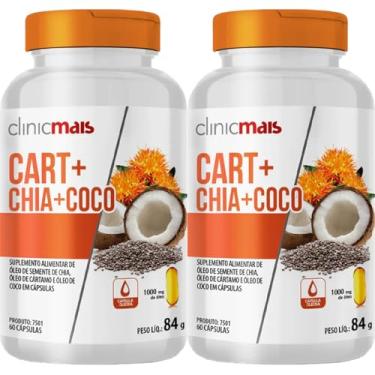 Imagem de KIT 2x Óleo De Cártamo + Óleo De Chia + Óleo De Coco 60 Cápsulas Clinic+
