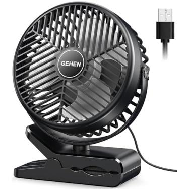Imagem de GEHEN Ventilador De Encaixe Com Braçadeira Resistente, Alimentado Por Usb 3 Velocidades, Operação Ultrassilenciosa, Ideal Para Quarto, Escritório E Carrinho Bebê