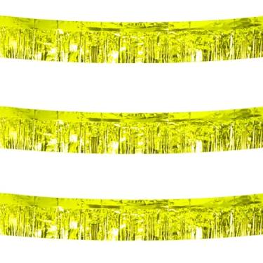 Imagem de CareCheer Pacote Com 3 Guirlandas De Franjas Metálicas 9 Metros Comprimento, Cortinas Para Pendurar Na Parede, Saias Borlas, Enfeites Natal, Serpentinas, Decorações Carros Alegóricos, Trailers, Fest