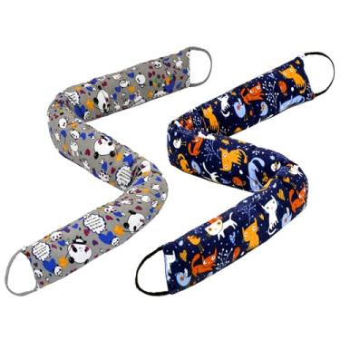 Imagem de SANFERGE Bloqueador De Correntes Ar Com Peso Para Porta, Pacote 2 Unidades, 36" (91 Cm), A Parte Inferior Da Janela, Preenchimento Espaço Luz E Ruído, Tela Algodão Estampa Desenho Animado Economia E