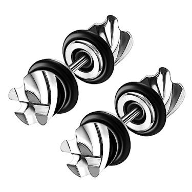 Imagem de 2 peças de aço cirúrgico 16 g 1,2 mm 3/162.6 cm alargador de orelha de carneiro falso, brinco de lóbulo trapaceiro, piercing tamanho da palheta da joia, Aço inoxidável, Sem Pedra Preciosa