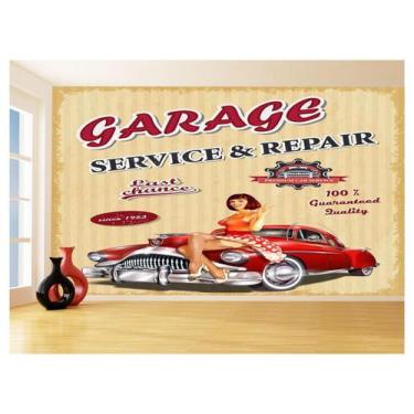 Imagem de Papel De Parede 3D Carro Antigo Hot Rod Pin Up 3,5M Cxr82 - Você Decor