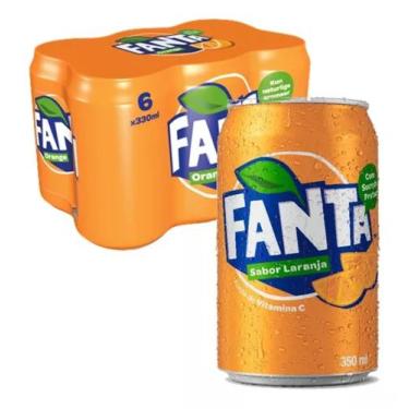 Imagem de Refrigerante fanta lata 220ml 6 pack com 6 unidades - NACIONAL