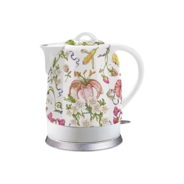 Imagem de Chaleira Elétrica Em Porcelana Elegance Branca Floral 1,7L 220V Tuut