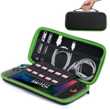Imagem de AM Case Capa De Transporte Amcase Para Nintendo Switch 2 [7,9''] 2025 - Bolsa Viagem Portátil Com Rígida Protetora Console E Acessórios (Verde)