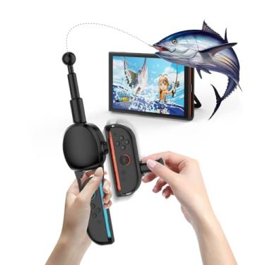 Imagem de JDDWIN Fishing Rod Controller for Nintendo Switch 2 Joy-Con, Realistic Fishing Games Handle Grip Accessories Kit Compatible with Bass Pro Shops & Fishing Simulators