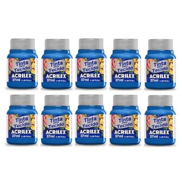 Imagem de Tinta Para Tecido Fosca Acrilex 37ml 10 Unidade Artesanato Fixação Frio Alta Cobertura – Fixação a Frio e Alta Cobertura Com Acabamento Fosco, Este Kit É A Escolha Perfeita Para Quem Busca Qualidade (Azul Turquesa 501)