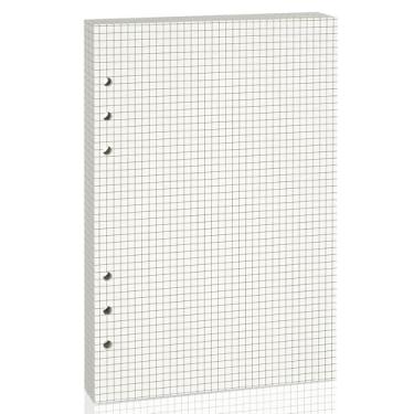 Imagem de Imslery 1 refil de papel quadriculado A5 (80 folhas) para fichário A5 com 6 anéis. Refil de papel com 6 furos/inserção de fichário planejador de orçamento/papel recarregável/papel de enchimento/papel
