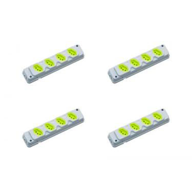 Imagem de Kit C/4 - Tomada Barra Fiolux Quadrupla 20A 2 Polos+Ter...