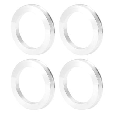 Imagem de INFINAUTO Anéis centralizados no cubo da roda do carro OD 79,6 mm para ID 58,6 mm eixo central de rodas amortecedores Hubrings liga de alumínio tom prata durável