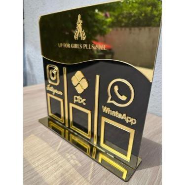 Imagem de Placa Display Pix Trio Qr Code Instagram - c/ Logo - NoBrand