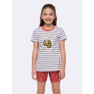 Imagem de Pijama Infantil Manga Curta Quidditch com Patch Bordado - Veggi, Branc