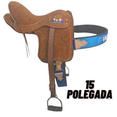 Imagem de Sela Semi Profissional De Cavalo de Vaquejada em Couro Legitimo - sela