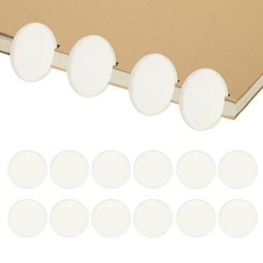 Imagem de PATIKIL Discos de encadernação de livros de plástico de 5 cm, pacote com 12 discos de expansão de disco, anéis redondos para fichário para agenda de caderno DIY, branco