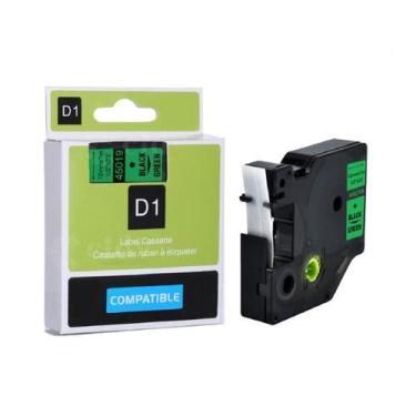 Imagem de Fita Compatível Dymo D1 45019 Verde Letra Preta 12mm - Genérica Dymo