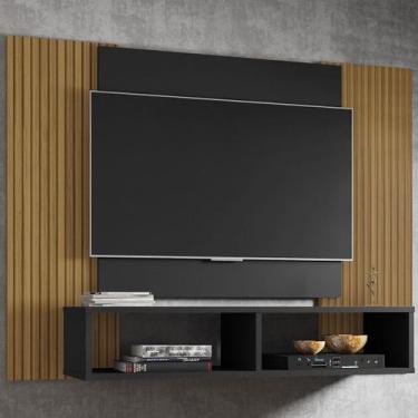 Imagem de Painel para TV Até 42 Polegadas Bonfim Preto Fosco - Pnr Móveis, Preto