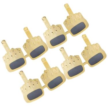 Imagem de BESPORTBLE Óculos Engraçados para Festa - 4 Peças, Acessórios de Brincadeira, Design de Dedo, Armação Dourada, para Decorações de Festa, Dança Rock,