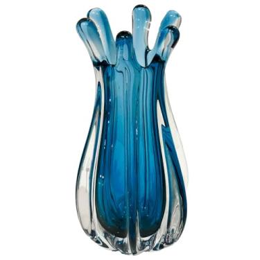 Imagem de VASO DECOR MURANO 15X29 CM AZUL SAFIRA
