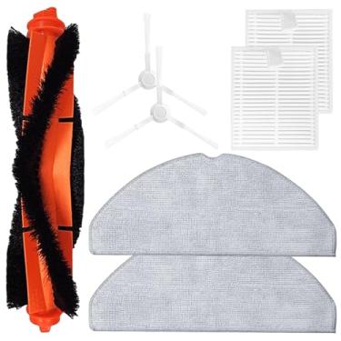 Imagem de Kit de substituição de acessórios compatíveis com Xiaomi Robot Vacuum S20/D106 peças 1 escova principal 2 escovas laterais 2HEPA filtro 2 pano de esfregão (7 kit)