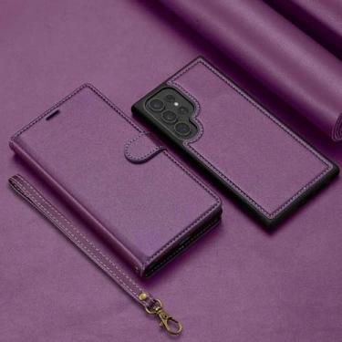 Imagem de HJZSZX Capa tipo carteira destacável para Samsung Galaxy A55 (para Samsung Galaxy A55/roxo)