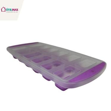 Imagem de Forma de Gelo com Fundo em Silicone Flexível e Tampa  Cubos Fáceis de 