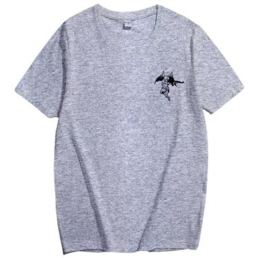 Imagem de Camiseta Streetwear Masculina Anjo Com AK47 Unissex Em Algodão-Masculino