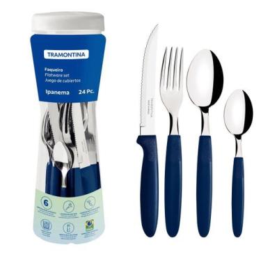Imagem de Faqueiro Ipanema Com 24 Peças Azul (23399/191) - Tramontina - 000050, 