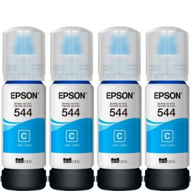 Imagem de Kit 4 Tintas Originais T544 Para L3250 L3110 L3210 L3150 L5190 Ciano -