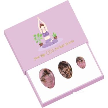 Imagem de Atural 3 Tamanhos Yoi Ovos Set Para Mulheres Kegel Exercício Rhodoite Ovo Bola De Massagem Muscular, 3 Yoni Eggs With Box