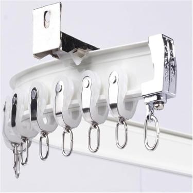 Imagem de Cortina Montada Na Parede, Trilhos De Cortina De Alumínio Flexíveis E Dobráveis, Haste De Cortina Divisora De Quarto Para Janela De Sacada De Cortina Rv, Champagne, 2.4m/7.9ft