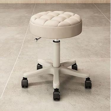 Imagem de Banqueta Giratória Com Rodas E Encosto Cadeiras De Escritório Giratórias Cadeira De Desenho Ajustável Em Altura Para Cozinha De Escritório Dentista Médico Oficina Laboratório E Casa, C